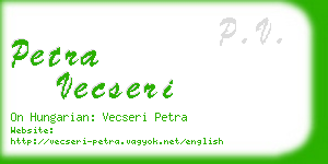 petra vecseri business card